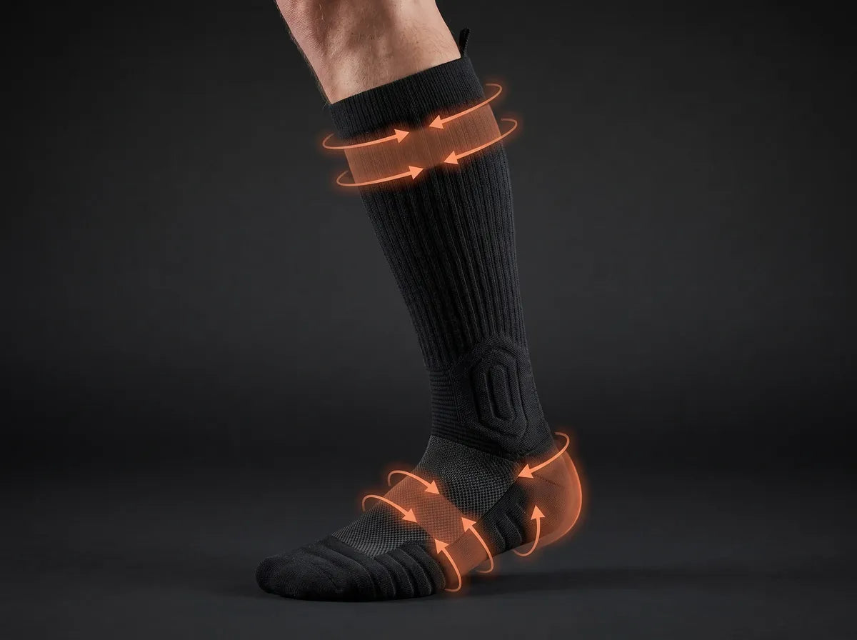 Hold zones that keep the knee high sock up without choking the calf